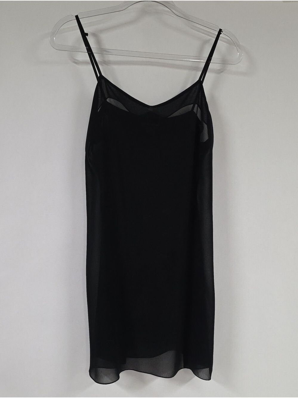 Banana Republic Black Sheer Camisole Lingerie, Adj. Straps, Babydoll, Sz Med
